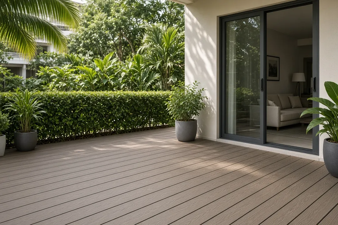 Illustrative condo pes WPC decking idea