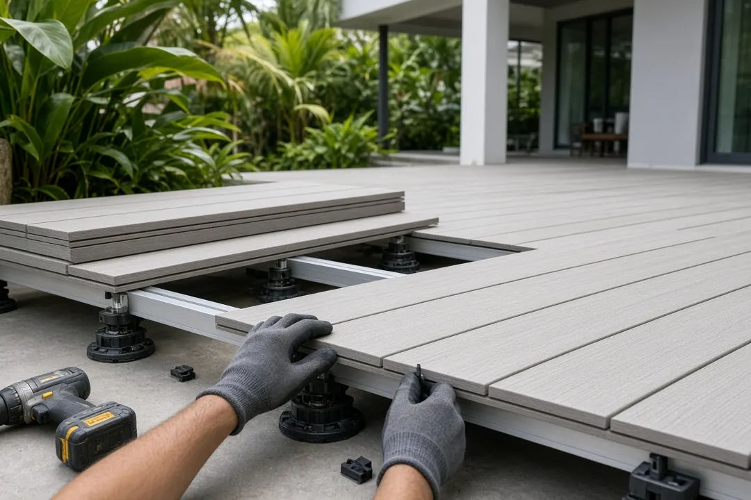 Illustrative installation detail WPC decking idea